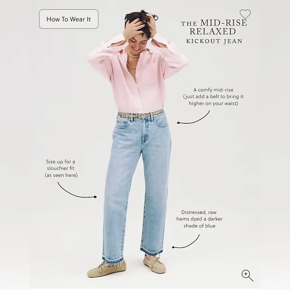 NWT J CREW Tall mid-rise relaxed kickout jean in Exru size 30 TALL